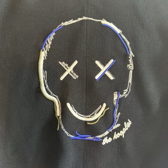 $220 The Kooples Paris France Sweatshirt Size Small Embroidered Skull Smiley - Picture 2 of 8
